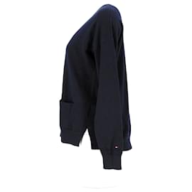 Tommy Hilfiger-Womens Zip Back Sweatshirt-Navy blue