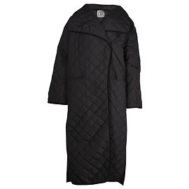 Totême Signature Quilted Coat in Black Polyester Black