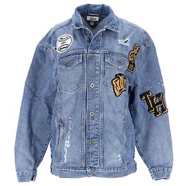 Tommy Hilfiger Trucker oversize in denim da uomo Blu