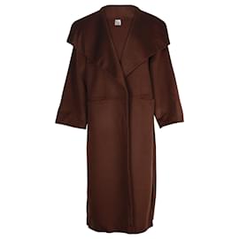 Totême-Totême Annecy Oversized Coat in Brown Wool-Brown