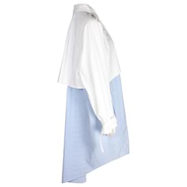 Maison Martin Margiela-MM6 Robe chemise superposée Maison Margiela en coton bleu clair-Bleu,Bleu clair