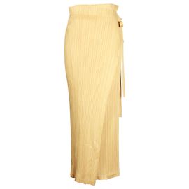 Pleats Please Plissees Please Wrap Midirock aus gelbem Polyester Gelb