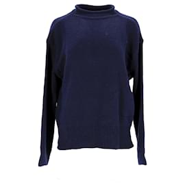 Tommy Hilfiger-Damen-Pullover mit Stehkragen aus Alpaka-Mischgewebe-Blau