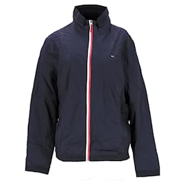 Tommy Hilfiger-Bomberjacke mit charakteristischer Knopfleiste für Herren-Marineblau