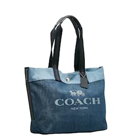 Coach-Denim Logo Tote Bag 91131-Other