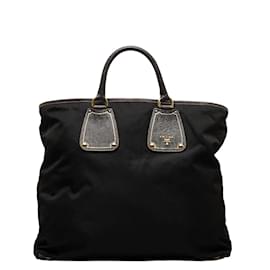 Autre Marque-Tessuto Leather-Trimmed Tote Bag-Other