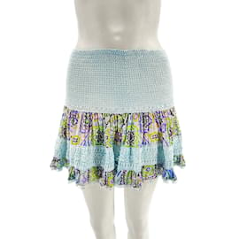 Autre Marque-DOMINGO SAINT-TROPEZ Faldas T.FR Taille única Seda-Azul