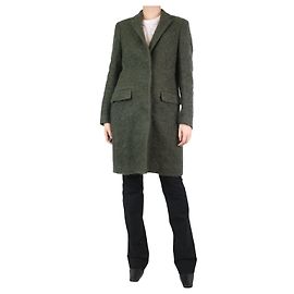 Msgm Green wool-blend coat - size UK 10 Green
