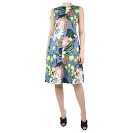 Marni-Mehrfarbiges, ärmelloses Kleid mit Blumenmuster – Größe UK 8-Mehrfarben