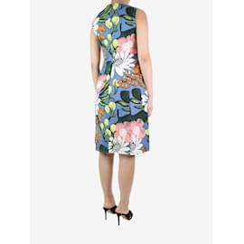 Marni-Mehrfarbiges, ärmelloses Kleid mit Blumenmuster – Größe UK 8-Mehrfarben