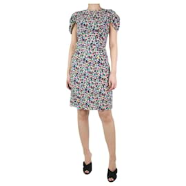 Nina Ricci-Mehrfarbiges Kleid mit Blumenmuster – Größe UK 10-Mehrfarben