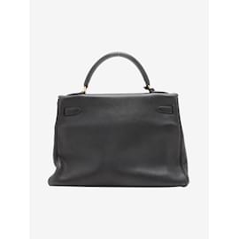 Hermès-Black Kelly vintage 1997 32 Retourne Clemence leather bag-Black