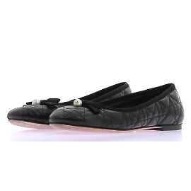 DIOR Ballerinas T.EU 37 Leder Schwarz
