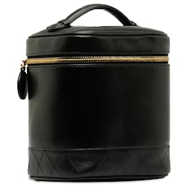 Chanel-Chanel Black CC Lambskin Vanity Bag-Black