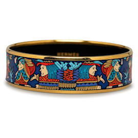 Hermès-Brazalete ancho de esmalte azul Hermes-Azul