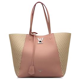 Louis Vuitton-Louis Vuitton Pink Perforated Lockme Cabas-Pink
