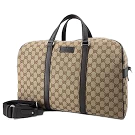 Gucci-Gucci Brown GG Canvas Travel Bag-Brown,Other