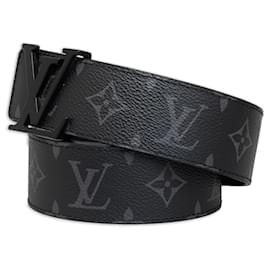 Louis Vuitton-Ceinture réversible Louis Vuitton Monogram Eclipse LV Initiales noire-Noir
