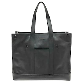 Alexander Mcqueen-Alexander McQueen Black Leather Demanta Tote Bag-Black
