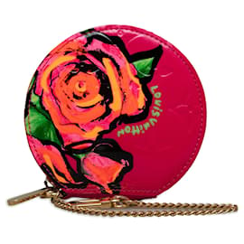 Louis Vuitton-Pochette à monnaie Louis Vuitton rose monogramme Vernis Roses-Rose