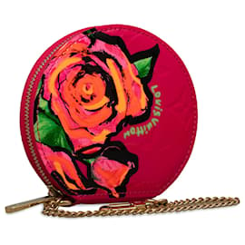 Louis Vuitton-Portamonete Louis Vuitton con monogramma rosa Vernis Roses-Rosa