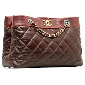 Chanel-Chanel Rote mittelweiche Elegance-Tasche-Rot,Bordeaux