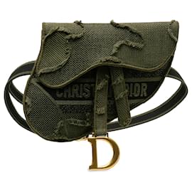 Dior-Dior Green Camouflage Saddle Belt Bag-Green,Olive green