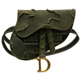 Riñonera Dior Saddle de camuflaje verde Verde Verde oliva