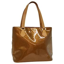 Louis Vuitton-LOUIS VUITTON Monogramm Vernis Houston Handtasche Bronze M91122 LV Auth 52502-Bronze