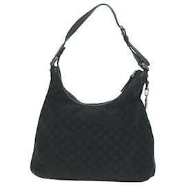 Gucci-GUCCI GG Canvas Shoulder Bag Outlet Black 339553 Auth ep3056-Black
