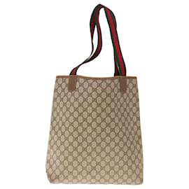 Gucci-GUCCI GG Canvas Web Sherry Line Tote Bag Beige Rouge Vert 39 02 003 Auth yk10356-Rouge,Beige,Vert
