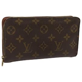 Louis Vuitton-LOUIS VUITTON Monogram Porte Monnaie Zip Long Wallet M61727 LV Auth 63890-Monogram