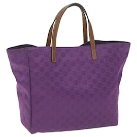 Gucci-GUCCI GG Canvas Tote Bag Purple 282439 Auth ep3107-Purple