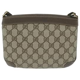 Gucci-GUCCI GG Supreme Shoulder Bag PVC Leather Beige 007 58 6075 8031 Auth ep3055-Beige
