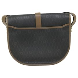 Christian Dior-Christian Dior Honeycomb Canvas Shoulder Bag PVC Black Auth ep3157-Black
