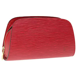 Louis Vuitton-LOUIS VUITTON Epi Dauphine PM Pouch Red M48447 LV Auth 64908-Red