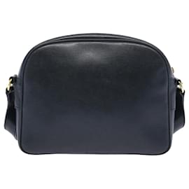 Céline-CELINE Shoulder Bag Leather Black Auth ep3112-Black