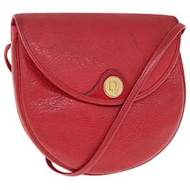 Christian Dior-Christian Dior Shoulder Bag Leather Red Auth th4513-Red