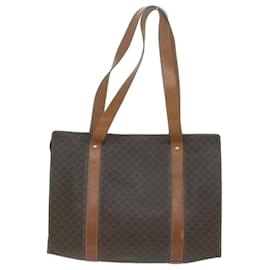 Céline-CELINE Macadam Canvas Shoulder Bag PVC Leather Brown Auth ep3178-Brown