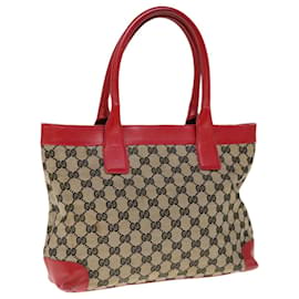 Gucci-GUCCI Sac cabas en toile GG Beige Rouge 002 1119 Auth yk10381-Rouge,Beige