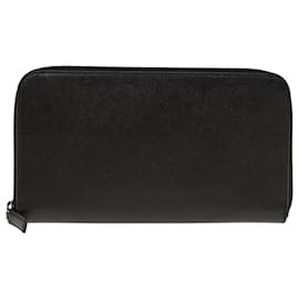 Prada-PRADA Cartera Larga Piel Safiano Negro Auth ac2653-Negro