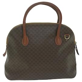 Céline-CELINE Macadam Canvas Tote Bag PVC Leather 2way Brown Auth tb1019-Brown