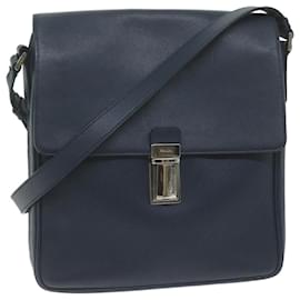 Prada-PRADA Shoulder Bag Safiano leather Navy Auth ep3022-Navy blue