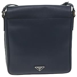 Prada-PRADA Sac à bandoulière Safiano cuir Marine Auth ep3022-Bleu Marine