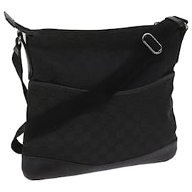 Gucci-Gucci Sac à bandoulière en toile GG noir 145857 Ep d'authentification2976-Noir