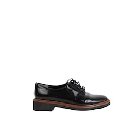 Robert Clergerie-Lace-up Patent Leather Shoes-Black