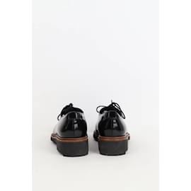Robert Clergerie-Lace-up Patent Leather Shoes-Black