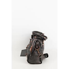 Balenciaga-City leather shoulder strap-Grey