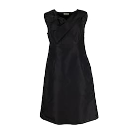 Moschino-Moschino Silk Dress with Bow-Black