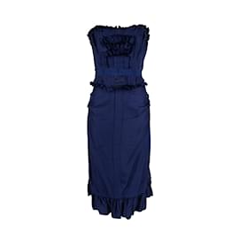 Moschino-Moschino Ruffled Corset Dress-Blue